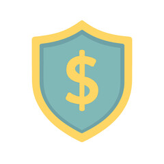 colored icon shield with dollar sign vector on white background
Vector color illustration icon
