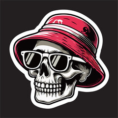 Vector Skull head wear beani hat cap