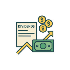 colored icon dividends vector on white background
Vector color illustration icon