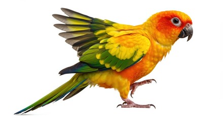 Vibrant parrot profile view