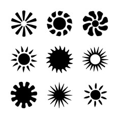 set of black and white icons