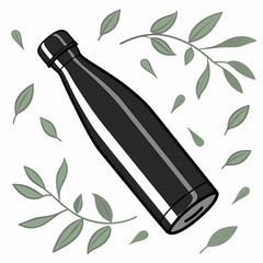 wine bottle and grape