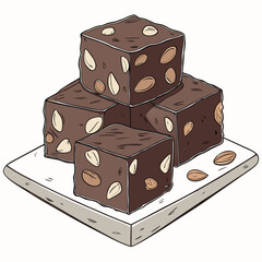 chocolate cake isolated on white