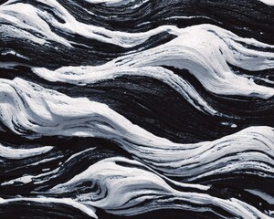 Abstract Black And White Fluid Pattern