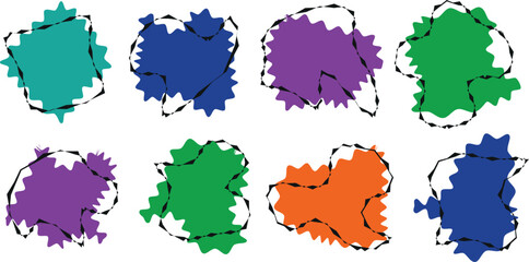 Minimal Geometric Frame Shapes with Zigzag Borders – Editable Vector Illustration Pack for Textile Prints and Abstract Designs