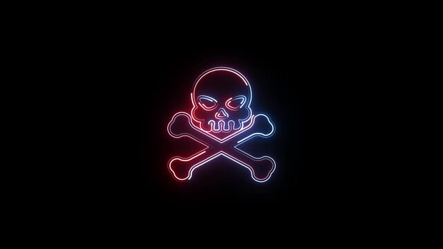A neon danger icon flashes red with sharp intensity. The triangular outline glows, while the exclamation mark blinks rapidly, creating a sense of urgency and alertness.
