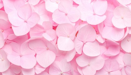 Obraz premium Lush Tapestry of Delicate Pink Hydrangea Blossoms
