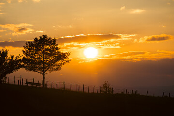 sunset in the mountains