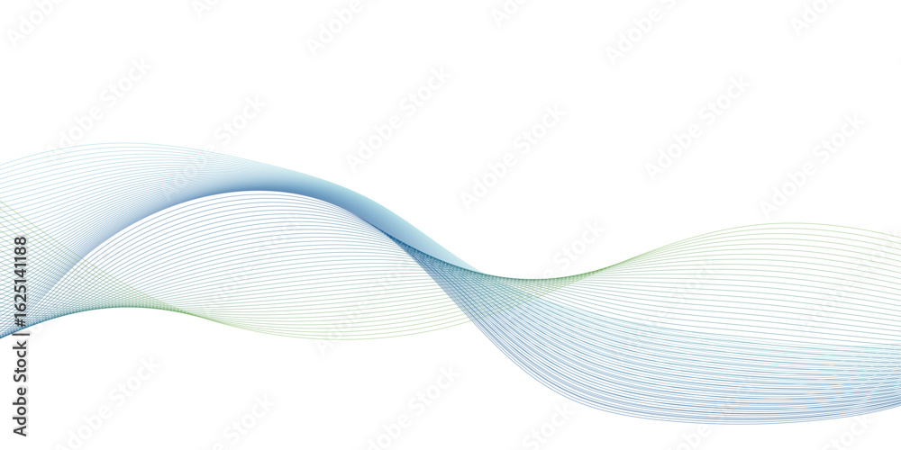 Wall mural abstract colorful white blend wave lines on gradient background. modern colorful flowing wave lines 