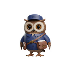 Fototapeta premium Wise owl dressed as a professor with backpack ready for school