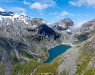 A small fishing lake high in the mountains. Norwegian nature and mountain landscape at its most beautiful.