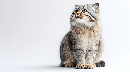 Obraz premium Majestic Portrait of a Pallas's Cat with a Curious Gaze and Thick Fur
