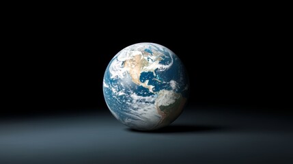 Close up of the Earth with a dark background. Concept of awe and wonder at the vastness of the universe and the beauty of our planet