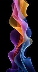 Naklejka premium Abstract swirling vibrant colors against black