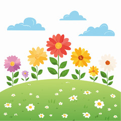 Exploring a vibrant flower field garden of bright colors nature photography lush environment aesthetic viewpoint beauty of nature concept