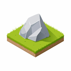 Exploring rock formations in nature outdoor landscape digital grassland isometric view natural beauty