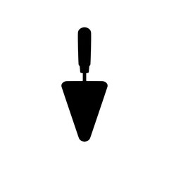 Hand cement brick trowel silhouette vector flat design on white background.