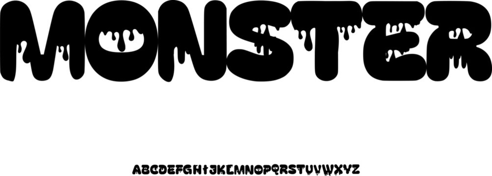 MONSTER - Cute Drippy Horror Cartoon Font - Powered by Adobe