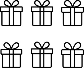 Gift Box Ribbon Vector Icon Set Illustration Collection 
