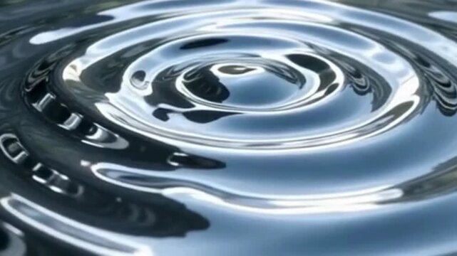 Liquid metal texture rippling in slow motion with reflections