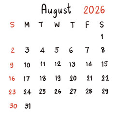 calendar planner 2026 organizer handwriting