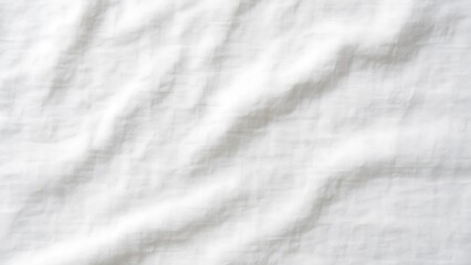 Naklejka premium Flat Lay of White Slub Cotton Fabric with Wrinkles and Thread Variations – Daylight Background