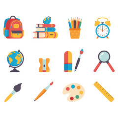 school stationery icons
