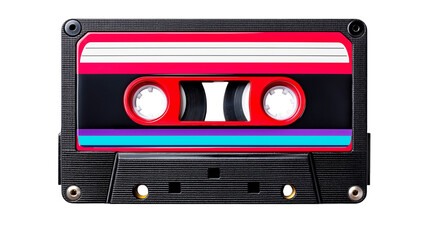 Obraz premium Buntes Retro-Kassettenband auf weißem Hintergrund