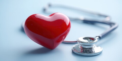 The heart and stethoscope symbolizing care and health in medical practice.