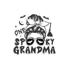 Spooky grandma Halloween season skull bow, Happy Halloween designs