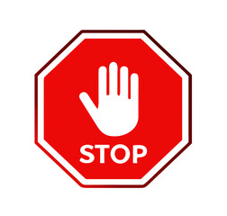 Stop Icon. Hand Gesture As Forbidden Illustration