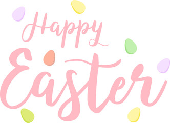 Happy Easter. Easter eggs and the inscription Happy Easter. For banners, cards, social networks. Vector
