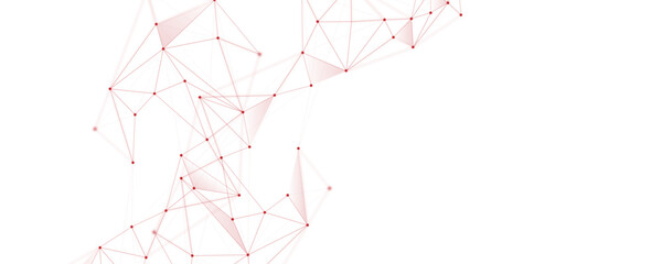 Abstract white red digital technology futuristic communication high tech concept background. Technology dots lines connect network background.	