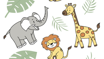 Naklejka premium set of cartoon animals