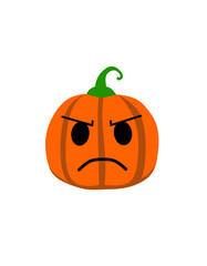 vector illustration of halloween pumpkin emote