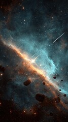 Stunning Colorful Deep Space Nebula With Stars