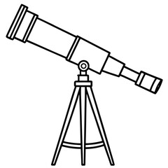 Telescope on Tripod – Art Silhouette Vector