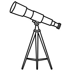 Telescope on Tripod – Art Silhouette Vector