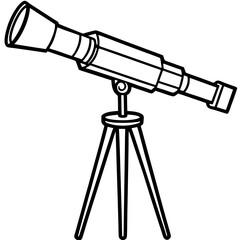 Telescope on Tripod – Art Silhouette Vector