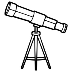 Telescope on Tripod – Art Silhouette Vector