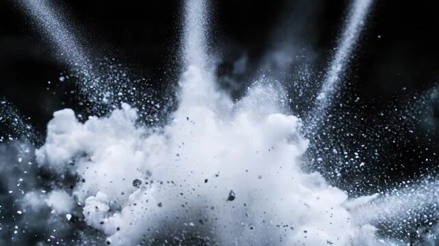 Explosive cloud of powder, likely caused by an accident or intentional act