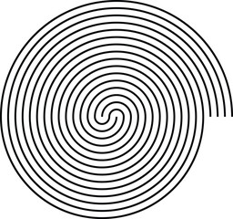 Minimal Spiral Line Art Hypnotic Black Spiral Vector PNG