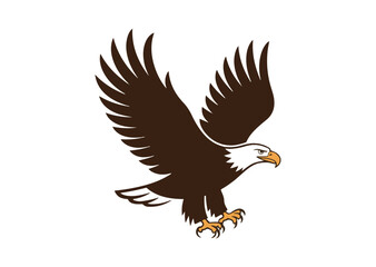 Obraz premium Bald Eagle Vector Illustration, Bald Eagle Icon