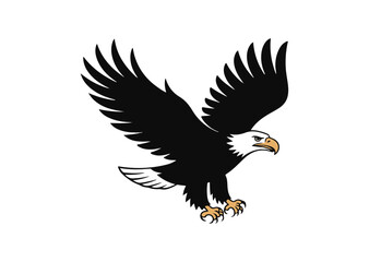 Bald Eagle Vector Illustration, Bald Eagle Icon
