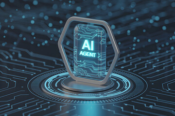 Explore cutting-edge AI agent technology with this visually stunning, futuristic design for next-gen projects