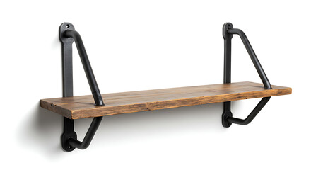 Rustic Wooden Shelf with Iron Brackets Farmhouse Wall Decor and Storage Solution