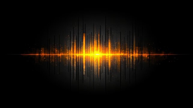 Black and orange image of a sound wave. The wave is orange and has a lot of detail