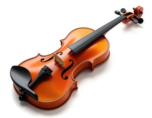 Fototapeta premium A solo violin resting on a clean white surface