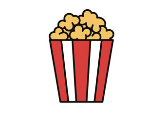 Popcorn Vector Illustration, Popcorn Icon