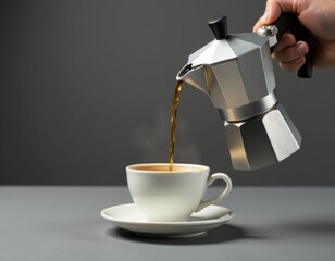 A person pouring coffee into a cup